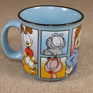 Silver Buffalo Garfield Character Grid 20oz Ceramic Mug Blue Campfire Style 2021